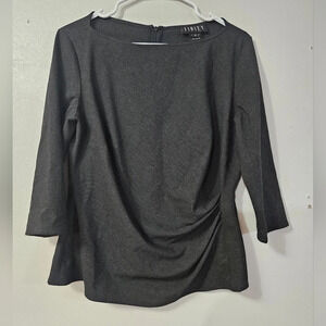 Finity womens gray ruched side blouse!
